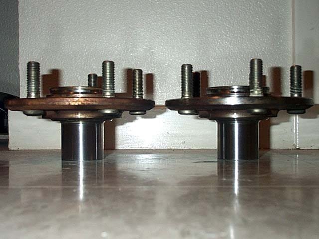 Freshly machined ITR hubs for DA knuckle fitment